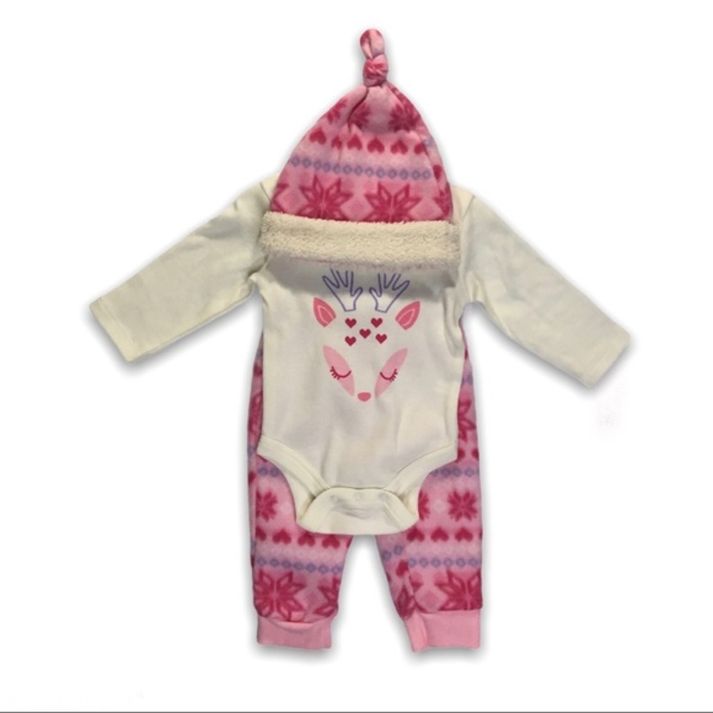 Cutie Pie Baby Matching 3-piece Set Girl 0-3M NWT